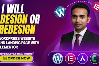 design or redesign a wordpress website and landing page with elementor