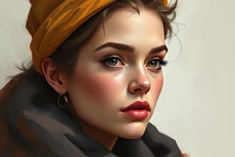 do oil painting portrait and illustrations digitally
