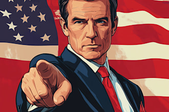 make an awesome political cartoon art