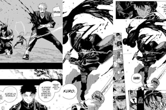 draw custom nice manga page anime manga page storyboard panel as manga artist