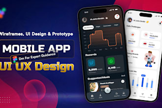 design figma mobile app prototype, dashboard responsive uiux mockup servi