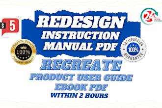 redesign instruction manual pdf, recreate product user guide and ebook pdf
