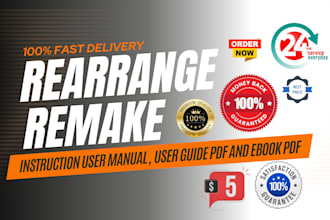 design, create, remake instruction user manual user guide pdf and booklet pdf