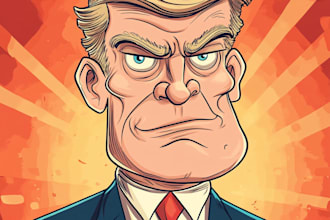 make an awesome political cartoon art