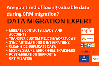 import and export data to salesforce, zoho and hubspot CRM