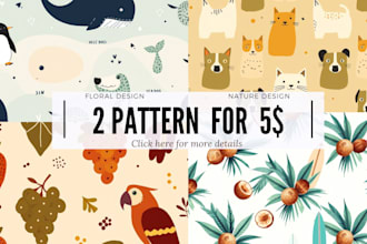 do seamless pattern design for textile packaging or etc