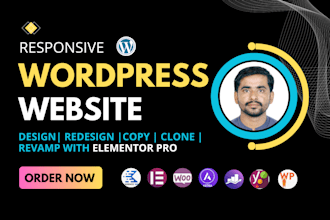 create design, clean, responsive website with elementor pro
