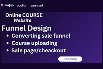 do online course website, sales page, kajabi website, podia, thinkific website