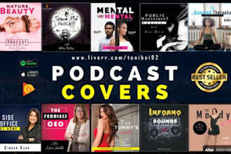 make modern minimalist podcast cover art, podcast logo and any graphics design