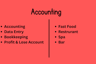 handle accounting for fast food, restrurant, spa, bar