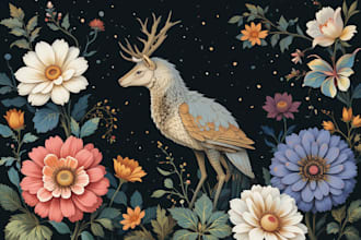draw any floral, animal or botanical art illustration