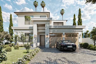 create realistic 3d exterior and facade designs or renovation concepts