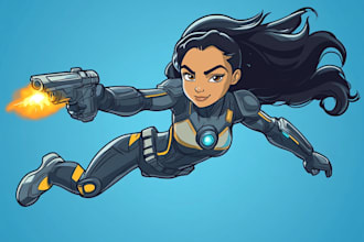 make a unique superhero cartoon character