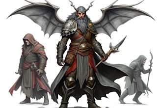 draw d and d character art and dnd character art