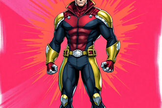 create premium superhero cartoon mascot character