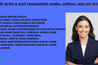 write a well researched media, culture, and art article