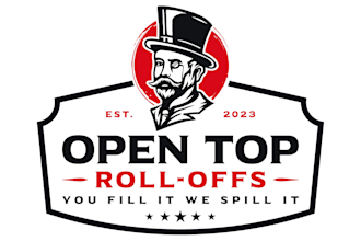 design roll off dumpster company logo