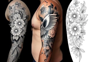 create a tattoo design of tattoo sleeve
