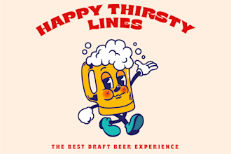 design happy thirsty innovative cleaning service logo