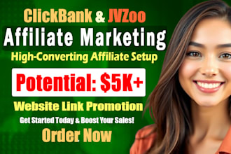 setup high converting jvzoo clickbank affiliate website link promotion