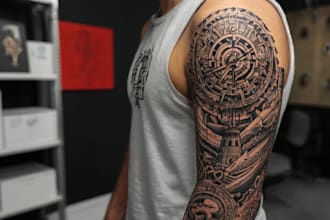 draw a full sleeve tattoo design unique modern