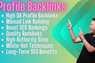 100 profile backlinks from high da authority white hat SEO manual link building
