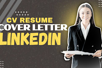 create update build optimize linkedin profile cv resume cover letter design edit