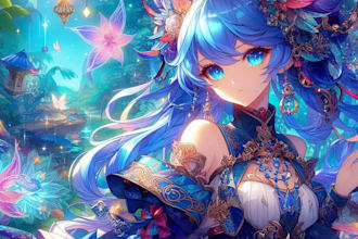 draw anime style digital art of your character