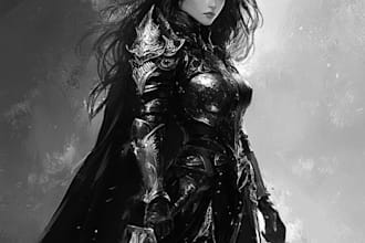 draw and shade your character or fanart in black and