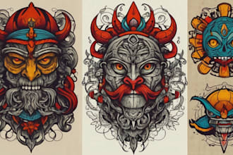 draw american traditional tattoo design by request