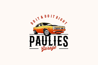 design a custom vintage automotive logo for your garage