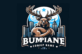 make modern style elk mascot logo in just 12 hours