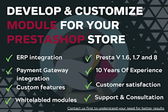 develop and customize module for your prestashop, joomla, json
