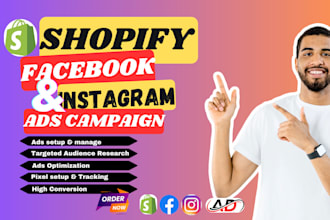 shopify facebook ads campaign ,instagram ads, meta ads manager