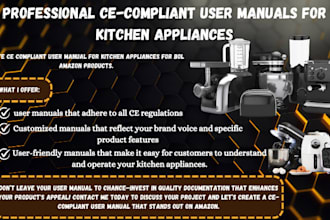 write ce compliant user manual for kitchen appliances for bol amazon products