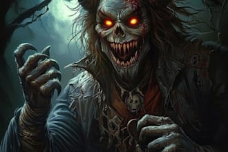 design an awesome fantasy horror character art