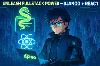 do full stack custom website development HTML javascript python django react