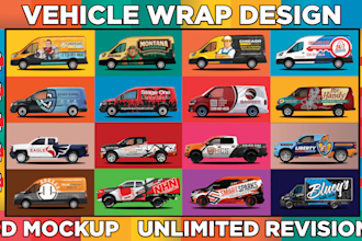 do branding vehicle wrap design for your van, car, truck, ford van