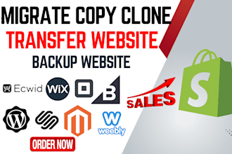 migrate clone wix squarespace godaddy to shopify website transfer backup website