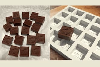 make plastic chocolate mold, injection mold, slicon mold, 3d stl, 3d printing