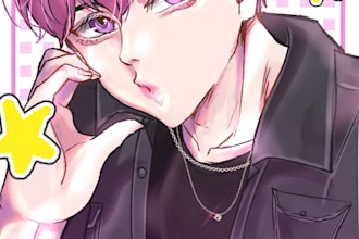 draw you, oc, vtuber like in anime manhwa style