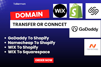 transfer or connect domain to shopify and host
