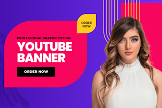 design attractive youtube banner and logo channel art social media banner design