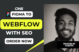 do figma to webflow animated landing page with seo