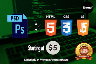 convert psd to html with responsive
