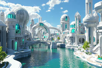 draw science fiction city, cyberpunk concept art