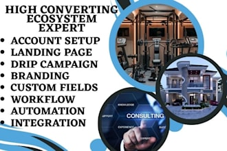 setup gohighlevel online course landing page online  community client portal VA