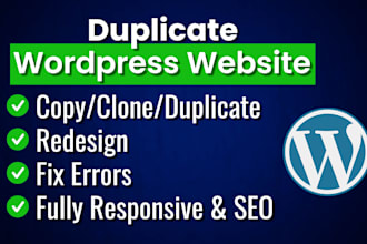 copy, clone, redesign, duplicate wordpress website using elementor pro