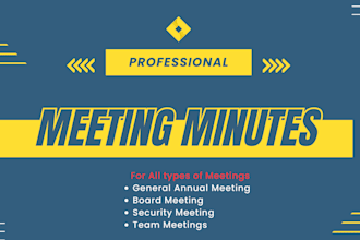 write or take succinct minutes of your audio or video meeting