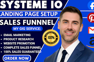 build effective sales funnel, landing page for website in systeme io for sales